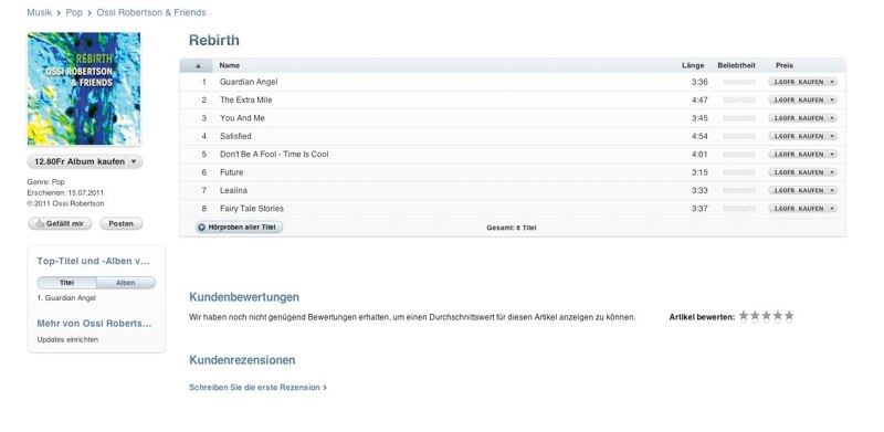 CD Rebirth auf iTunes